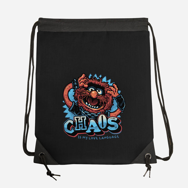 Chaos Is My Love Language-None-Drawstring-Bag-glitchygorilla