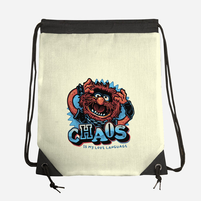 Chaos Is My Love Language-None-Drawstring-Bag-glitchygorilla