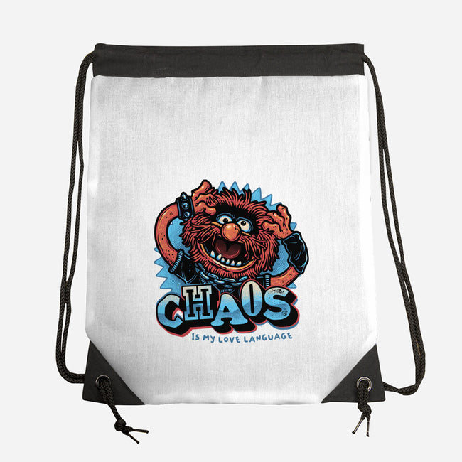 Chaos Is My Love Language-None-Drawstring-Bag-glitchygorilla