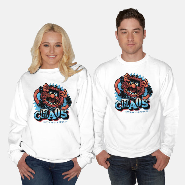 Chaos Is My Love Language-Unisex-Crew Neck-Sweatshirt-glitchygorilla