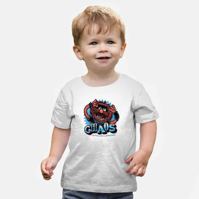 Chaos Is My Love Language-Baby-Basic-Tee-glitchygorilla