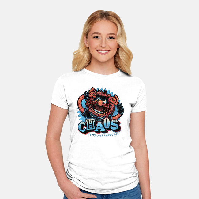 Chaos Is My Love Language-Womens-Fitted-Tee-glitchygorilla