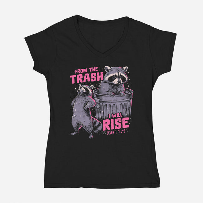 Rise From The Trash-Womens-V-Neck-Tee-eduely