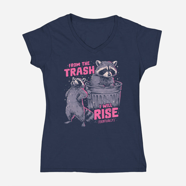Rise From The Trash-Womens-V-Neck-Tee-eduely
