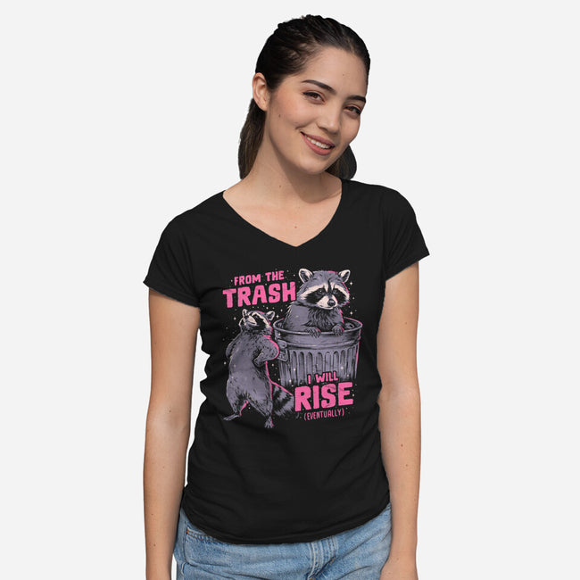 Rise From The Trash-Womens-V-Neck-Tee-eduely