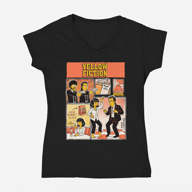 Yellow Fiction-Womens-V-Neck-Tee-P1yu5h