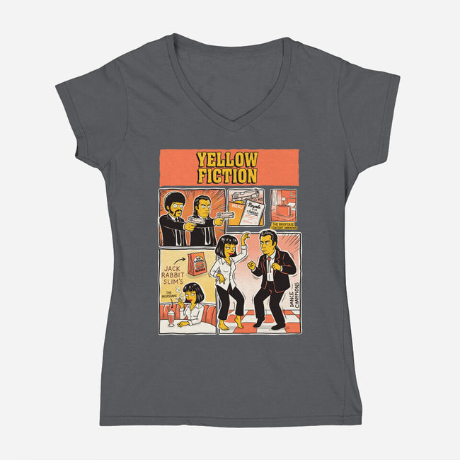 Yellow Fiction-Womens-V-Neck-Tee-P1yu5h