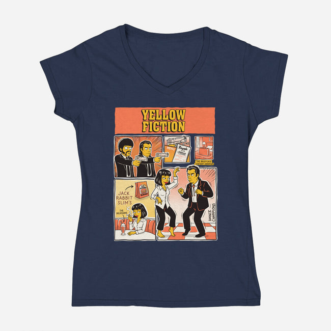 Yellow Fiction-Womens-V-Neck-Tee-P1yu5h