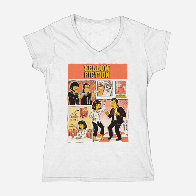 Yellow Fiction-Womens-V-Neck-Tee-P1yu5h