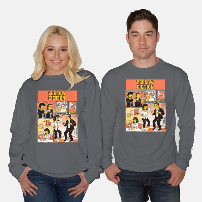 Yellow Fiction-Unisex-Crew Neck-Sweatshirt-P1yu5h