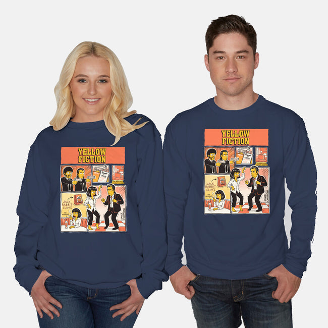 Yellow Fiction-Unisex-Crew Neck-Sweatshirt-P1yu5h