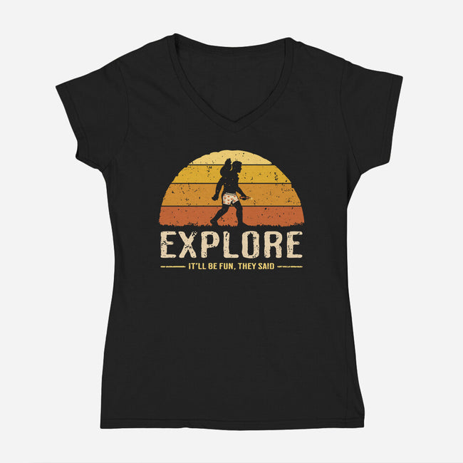 Vintage Crawler-Womens-V-Neck-Tee-retrodivision