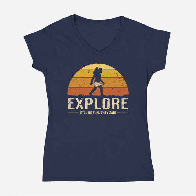 Vintage Crawler-Womens-V-Neck-Tee-retrodivision