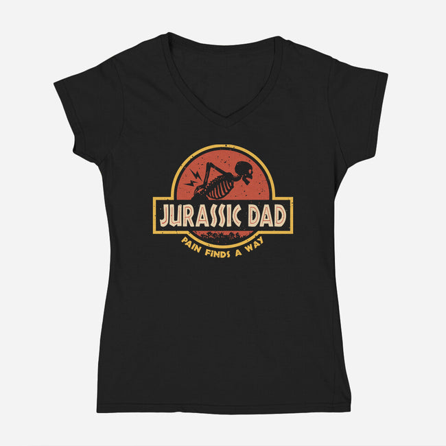The Jurassic Dad-Womens-V-Neck-Tee-retrodivision