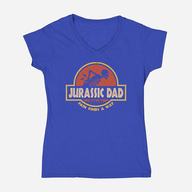 The Jurassic Dad-Womens-V-Neck-Tee-retrodivision