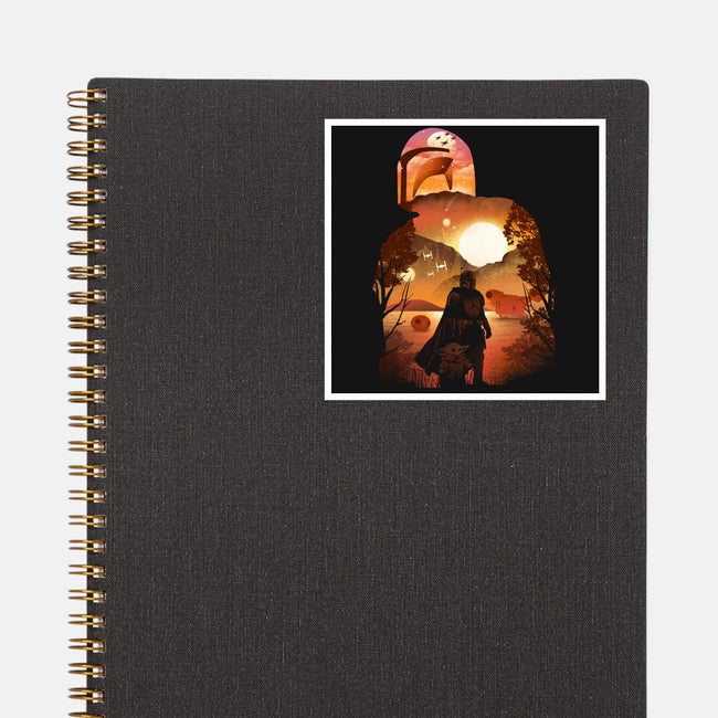 Bounty Hunter Sunset-None-Glossy-Sticker-dandingeroz