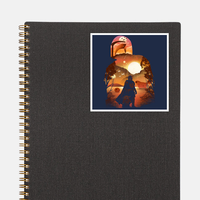 Bounty Hunter Sunset-None-Glossy-Sticker-dandingeroz