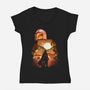 Bounty Hunter Sunset-Womens-V-Neck-Tee-dandingeroz