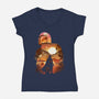 Bounty Hunter Sunset-Womens-V-Neck-Tee-dandingeroz