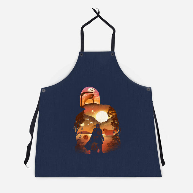 Bounty Hunter Sunset-Unisex-Kitchen-Apron-dandingeroz