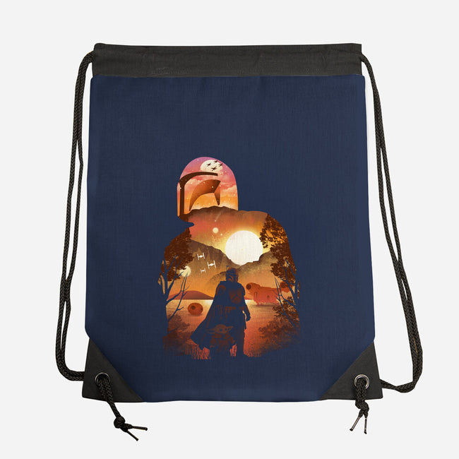 Bounty Hunter Sunset-None-Drawstring-Bag-dandingeroz