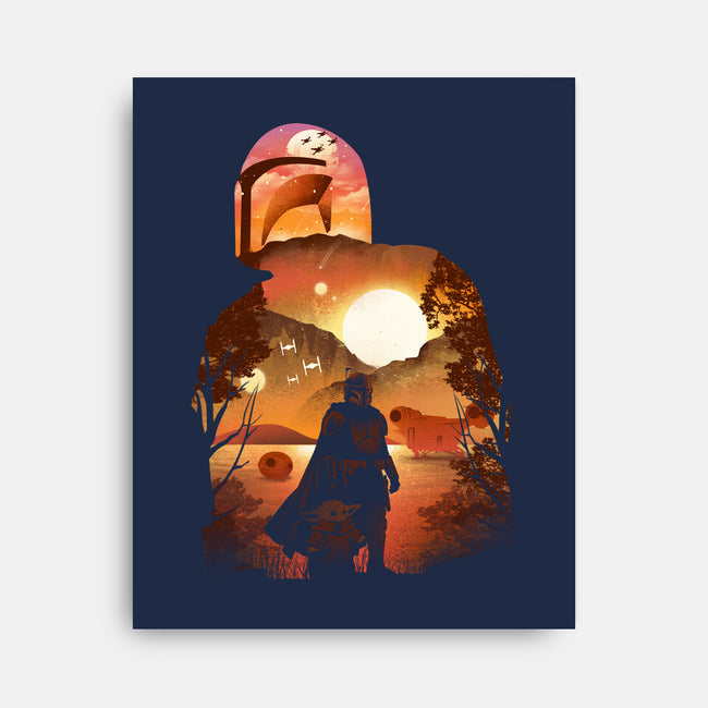 Bounty Hunter Sunset-None-Stretched-Canvas-dandingeroz