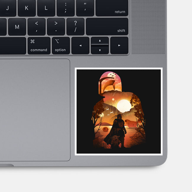 Bounty Hunter Sunset-None-Glossy-Sticker-dandingeroz