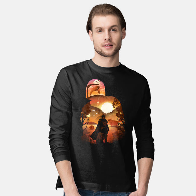 Bounty Hunter Sunset-Mens-Long Sleeved-Tee-dandingeroz