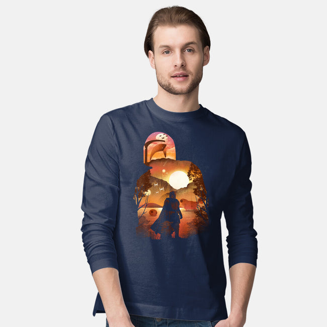 Bounty Hunter Sunset-Mens-Long Sleeved-Tee-dandingeroz