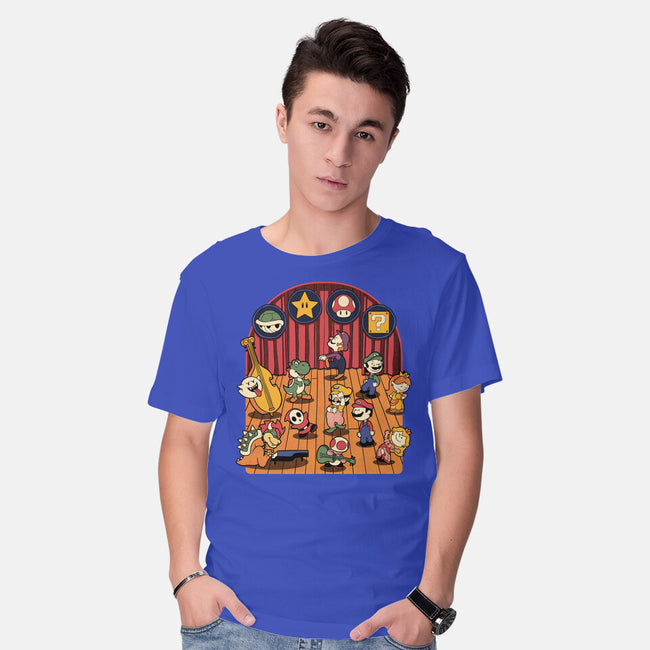 Plumber Game Dance-Mens-Basic-Tee-Studio Mootant