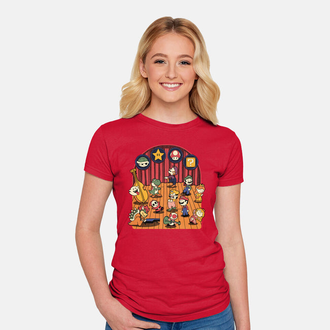 Plumber Game Dance-Womens-Fitted-Tee-Studio Mootant