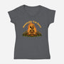 Mentally Here Skeleton-Womens-V-Neck-Tee-Studio Mootant