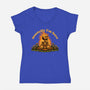 Mentally Here Skeleton-Womens-V-Neck-Tee-Studio Mootant