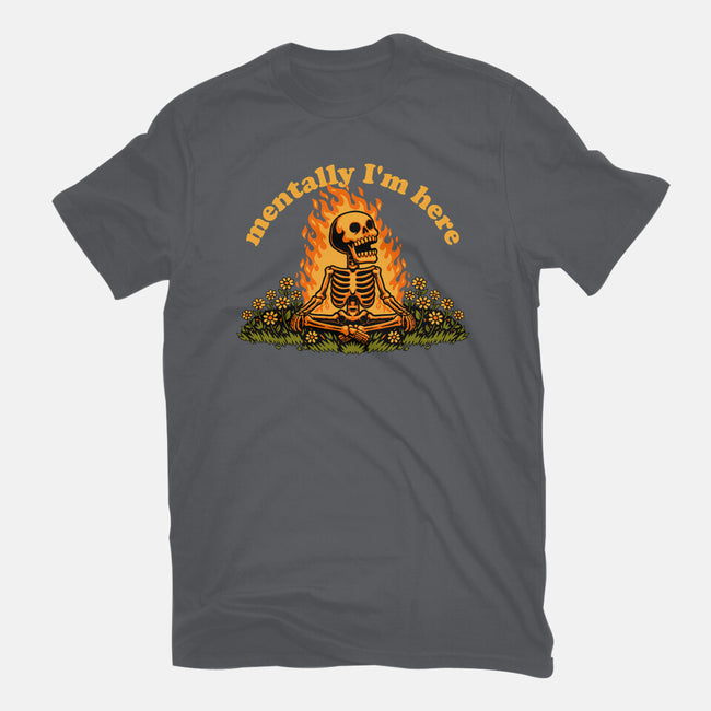 Mentally Here Skeleton-Womens-Fitted-Tee-Studio Mootant