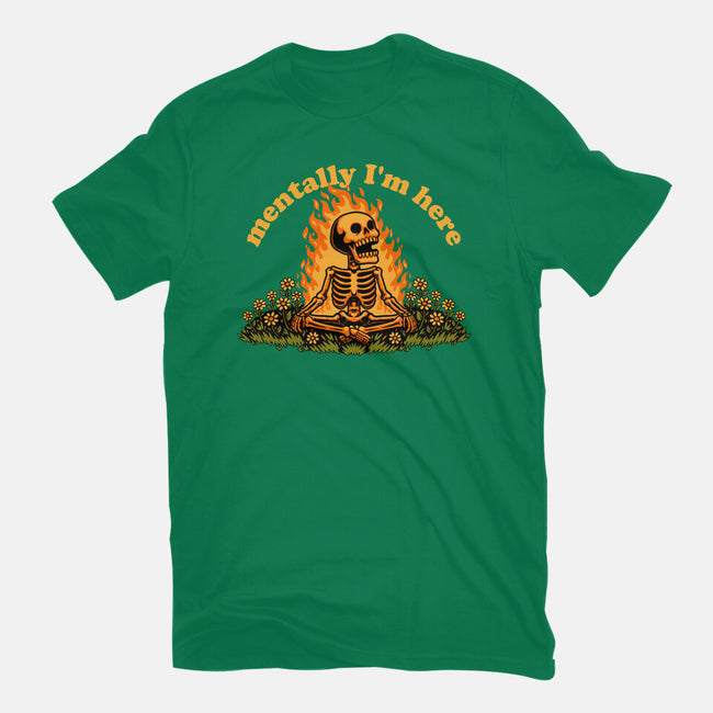Mentally Here Skeleton-Mens-Heavyweight-Tee-Studio Mootant
