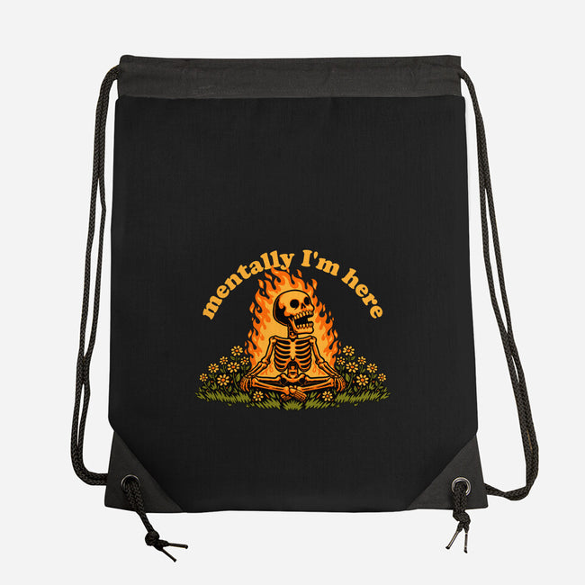 Mentally Here Skeleton-None-Drawstring-Bag-Studio Mootant
