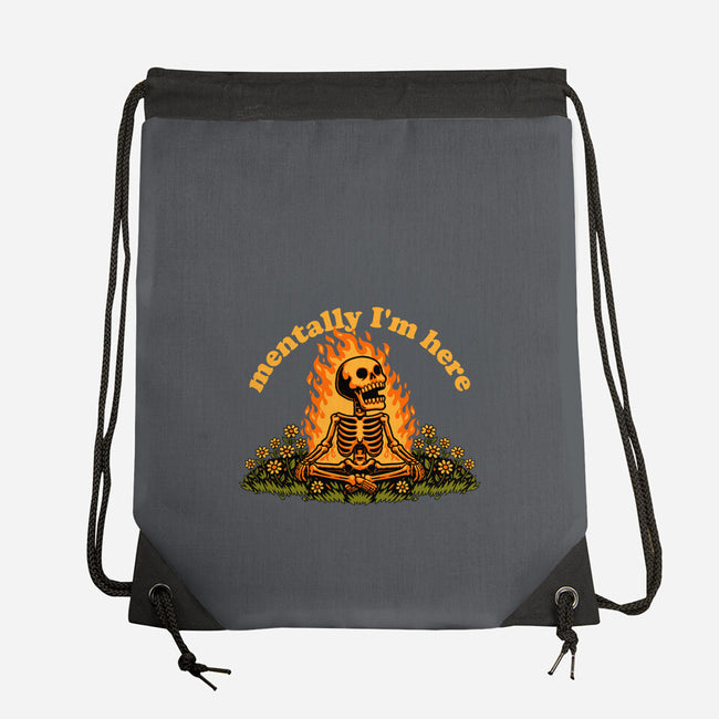 Mentally Here Skeleton-None-Drawstring-Bag-Studio Mootant