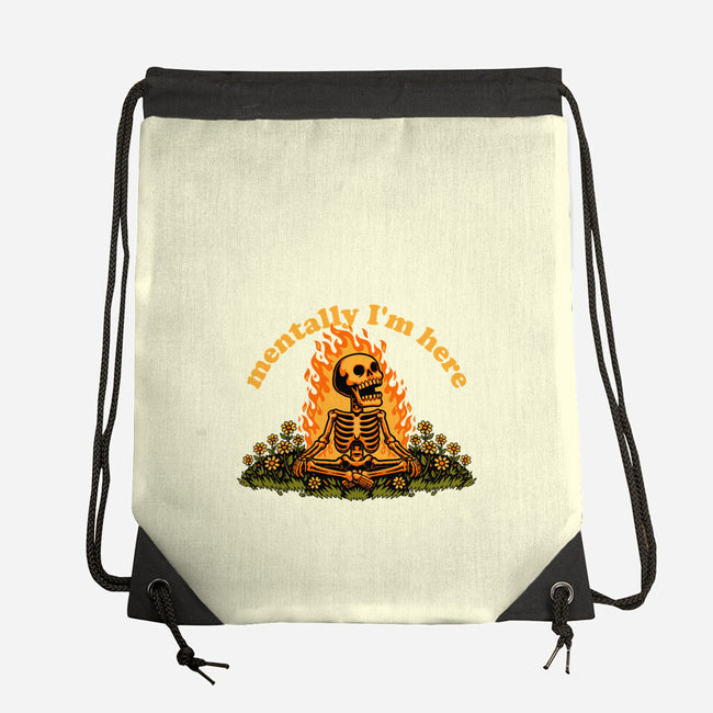 Mentally Here Skeleton-None-Drawstring-Bag-Studio Mootant