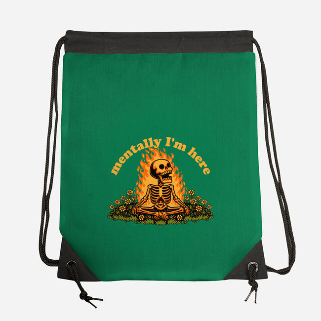 Mentally Here Skeleton-None-Drawstring-Bag-Studio Mootant