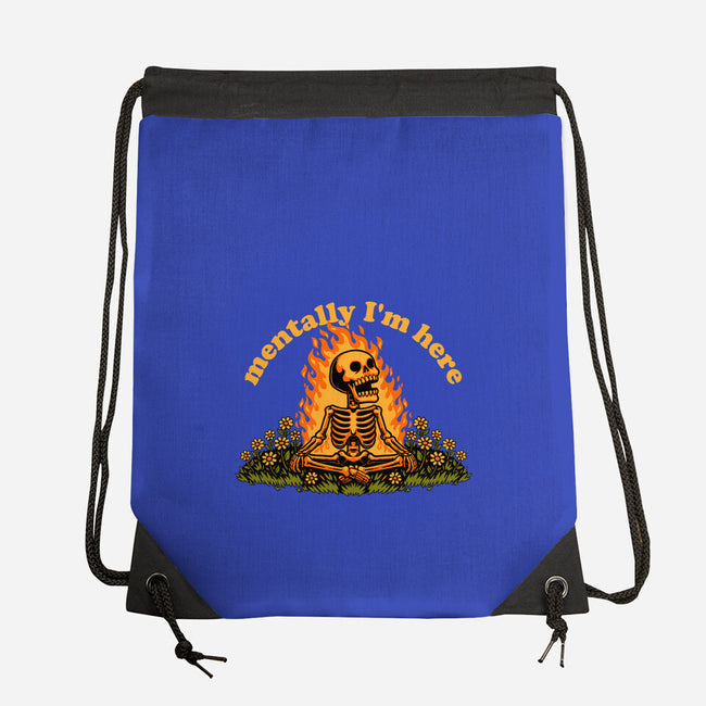 Mentally Here Skeleton-None-Drawstring-Bag-Studio Mootant