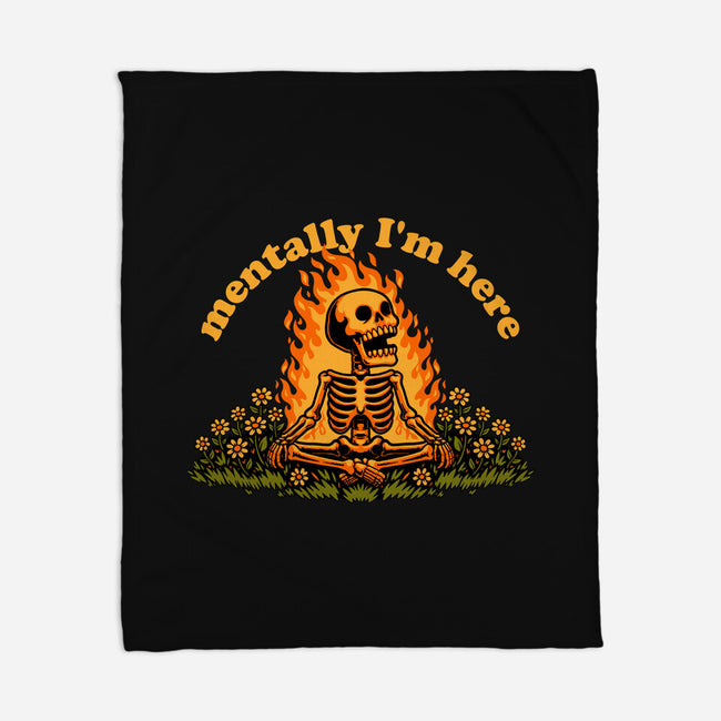 Mentally Here Skeleton-None-Fleece-Blanket-Studio Mootant