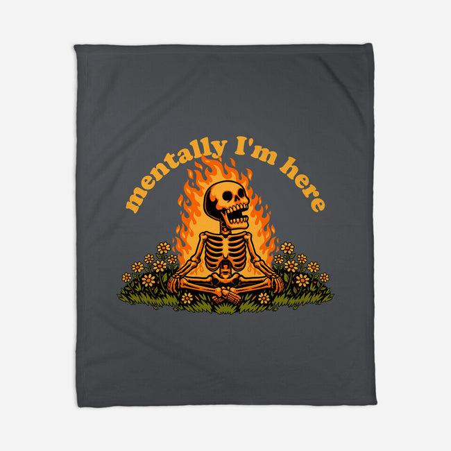 Mentally Here Skeleton-None-Fleece-Blanket-Studio Mootant