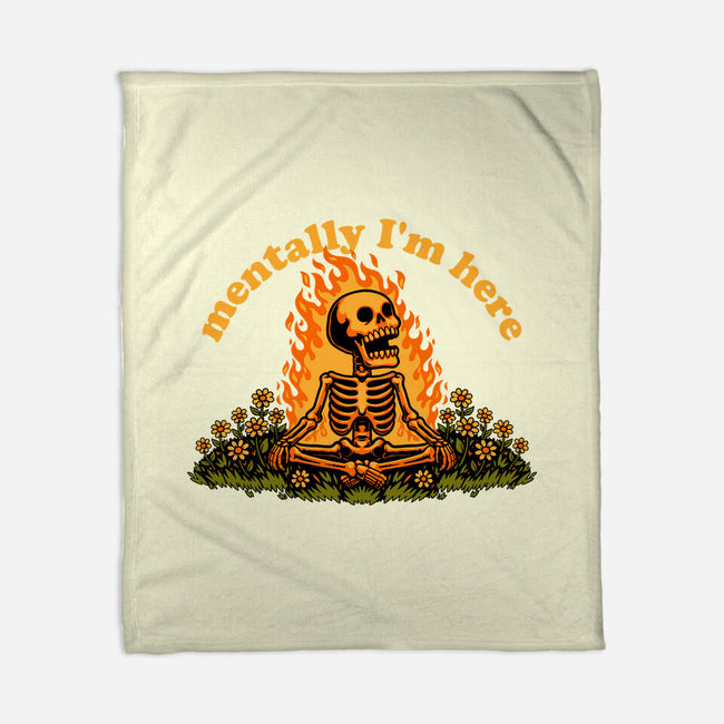 Mentally Here Skeleton-None-Fleece-Blanket-Studio Mootant