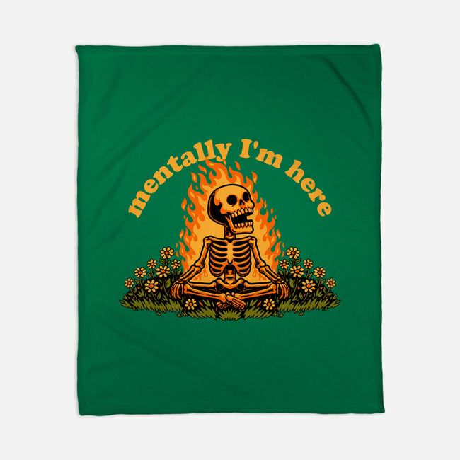 Mentally Here Skeleton-None-Fleece-Blanket-Studio Mootant