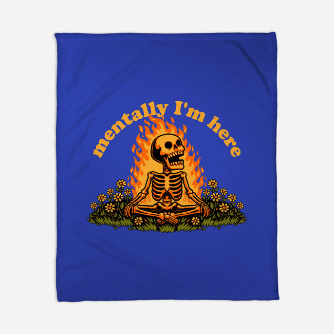 Mentally Here Skeleton-None-Fleece-Blanket-Studio Mootant