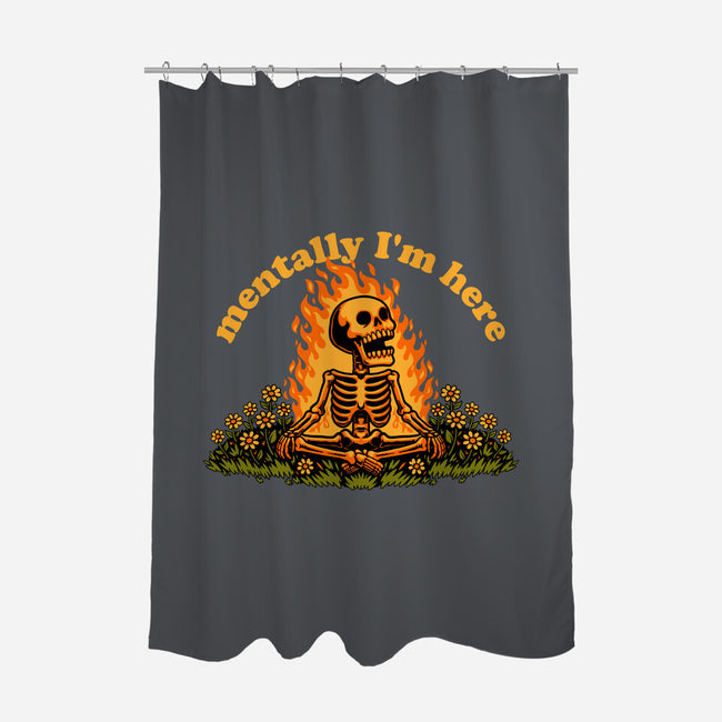 Mentally Here Skeleton-None-Polyester-Shower Curtain-Studio Mootant