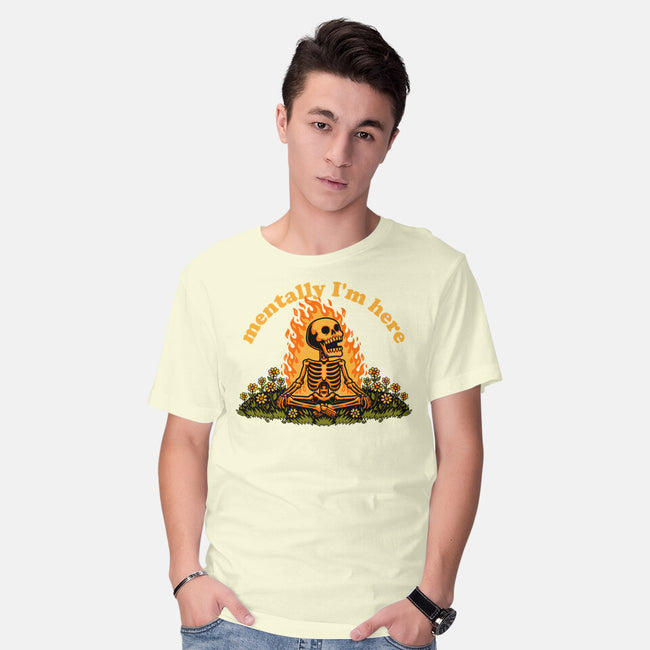Mentally Here Skeleton-Mens-Basic-Tee-Studio Mootant