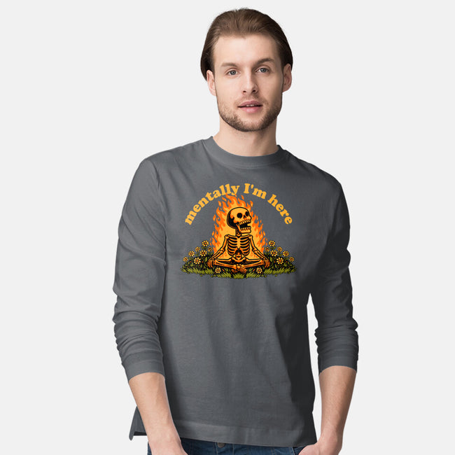 Mentally Here Skeleton-Mens-Long Sleeved-Tee-Studio Mootant