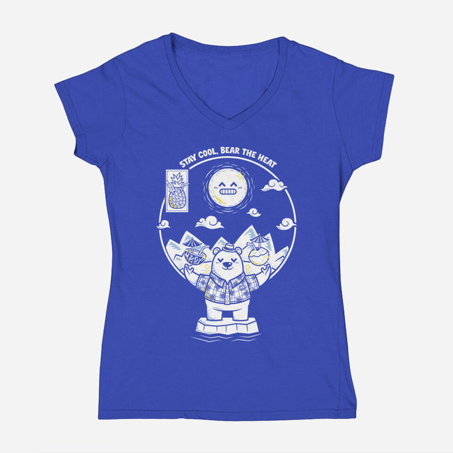 Bear The Heat-Womens-V-Neck-Tee-krisren28