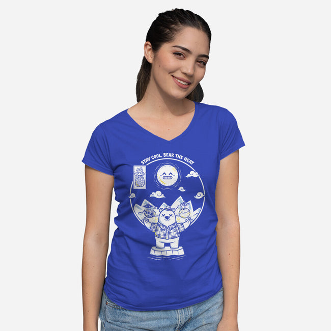 Bear The Heat-Womens-V-Neck-Tee-krisren28